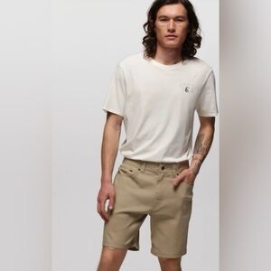 prAna Men’s Stretch Zion 5 Pocket Shorts 8” Inseam, Sandbar, 32” Waist, NWOT